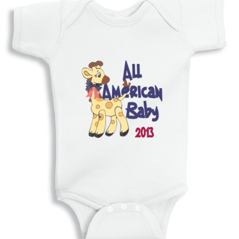 All american Baby Giraffe onesie